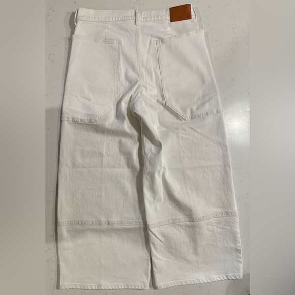 White Everlane The Way-High Gardener Cropped Wide Leg Utility Jean Size 30R - Picture 9 of 13